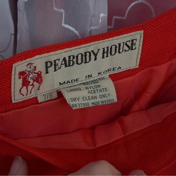 Peabody House Vintage Ruffle Red Suit Skirt Set 7/8 - Picture 14 of 14